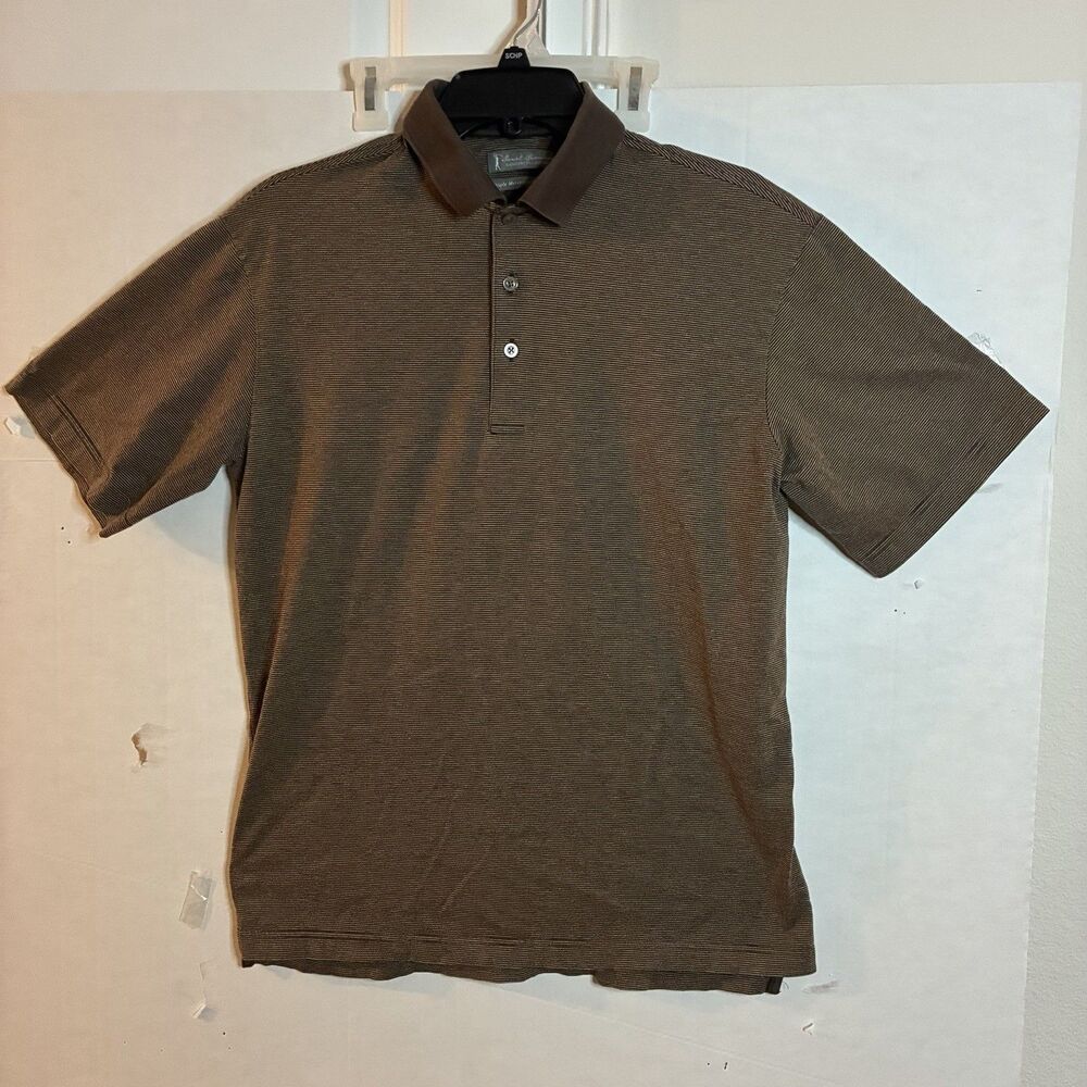 Daniel Cremieux Men's Brown Polo Sz Small Checked Signature Collection